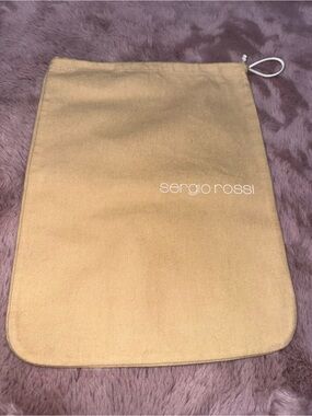 Sergio Rossi mustard yellow Shoe Dust Bag 10” x 13.5” Drawstring Storage Pouch